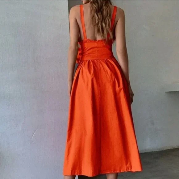 Sunshine orange bow dress - Picture 5 of 6